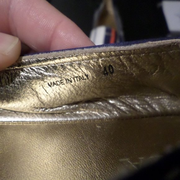 Prada Women's Calzature Donna Blue Stripe Espadrille Flats Size 40/US 9-9.5 - Picture 6 of 8